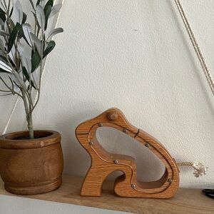 Vintage wood frog home accent